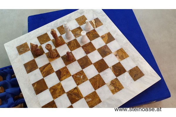 Schachspiel Onyx-Marmor inkl. Koffer